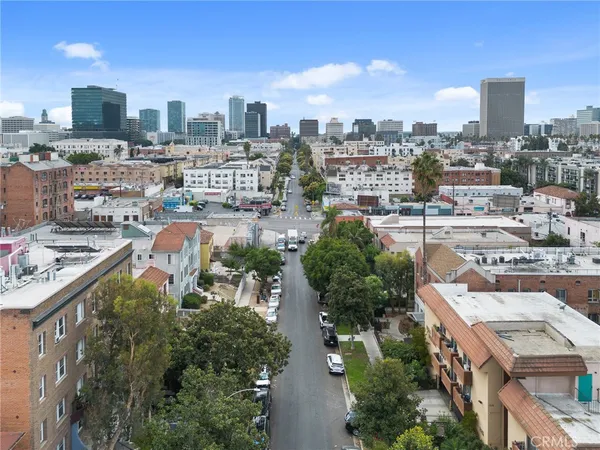 a city view with buildings