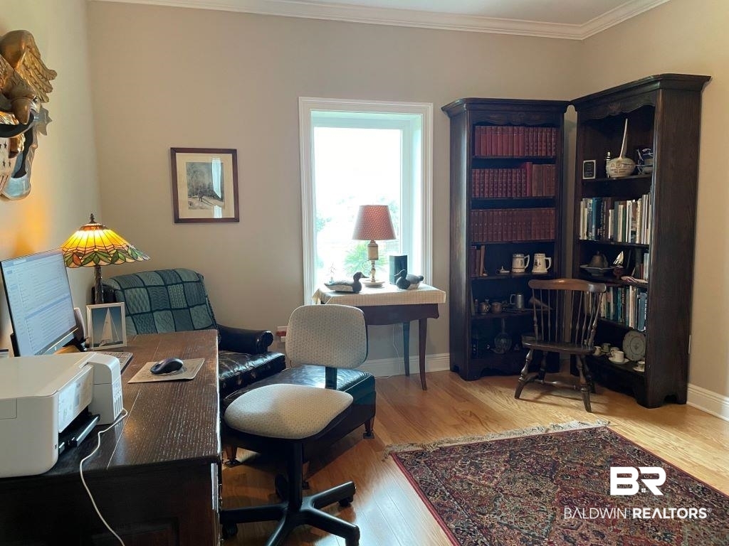 6426 East Quarry Drive Elberta, AL 36530 - Photo 12 of 19 Office featuring light hardwood / wood-style flooring and ornamental molding