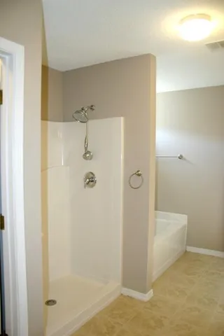 a bathroom with a shower