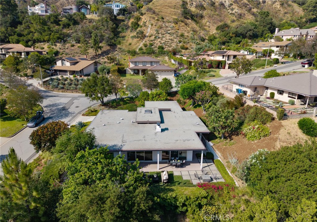 598 Camillo Road Sierra Madre, CA 91024 - Photo 71 of 75 an aerial view of a house with yard swimming pool and lake view