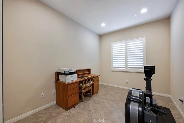 a view of a park and palm trees