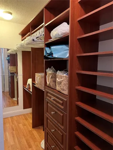 a view of a walk in closet