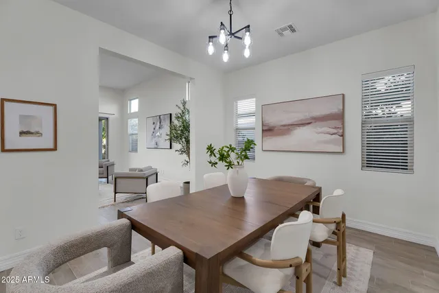 an aerial view of a house with a garden