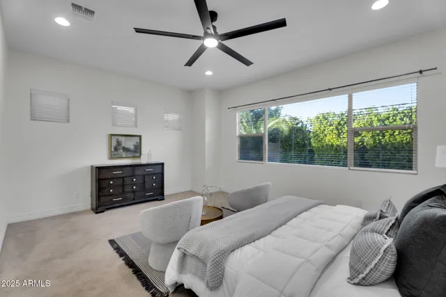 an aerial view of a house with a outdoor space