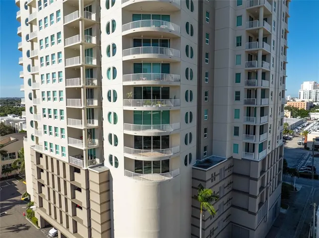 an aerial view of a city