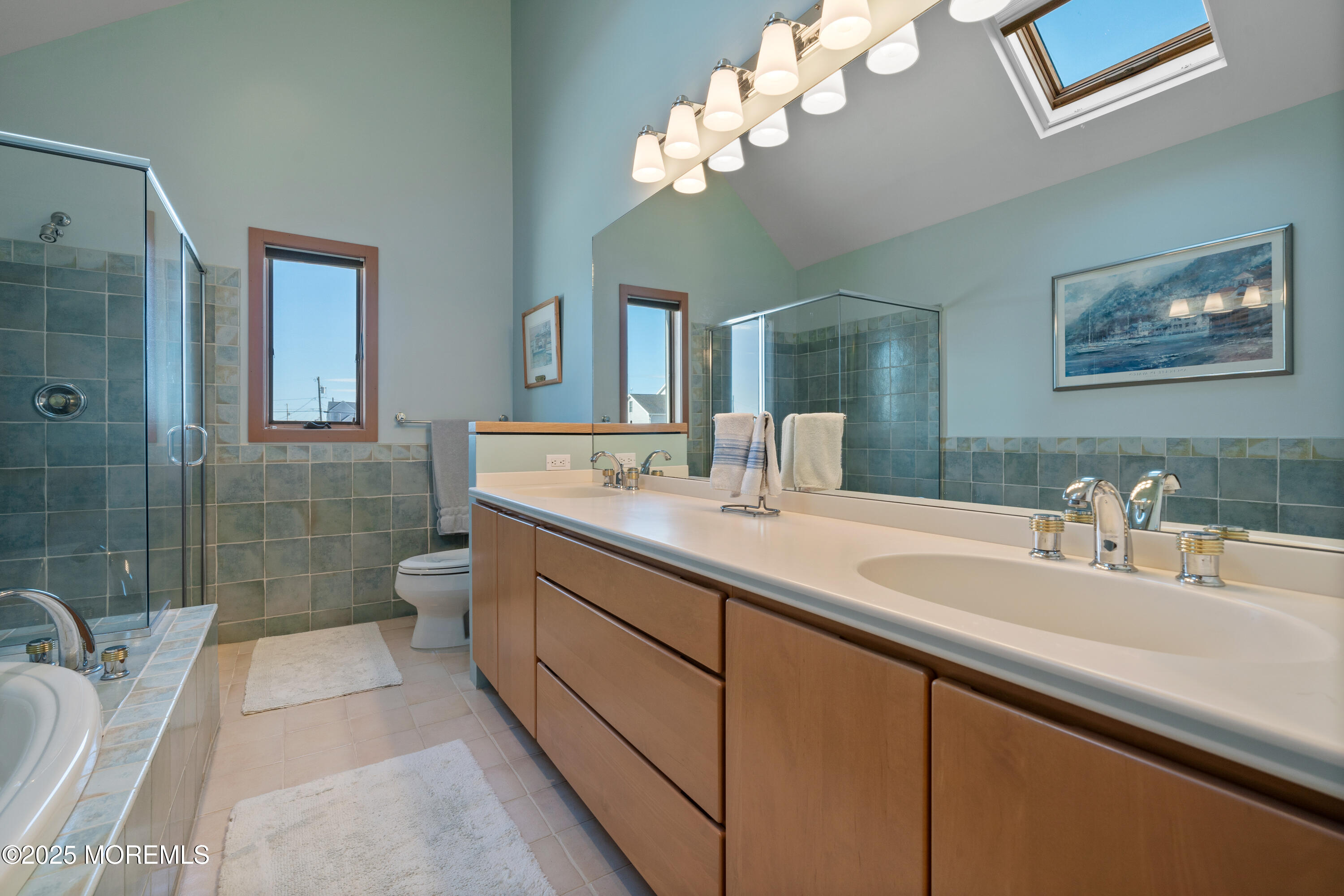 1211 Gemini Court Forked River, NJ 08731 - Photo 8 of 40 a bathroom with a double vanity sink mirror and toilet