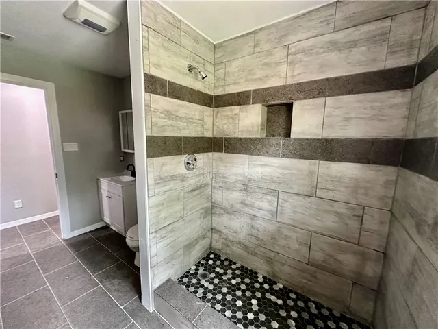 a bathroom with a shower