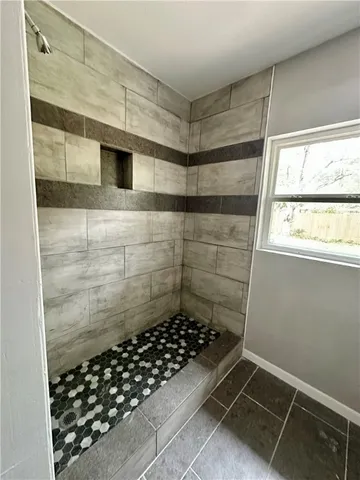 a bathroom with a shower
