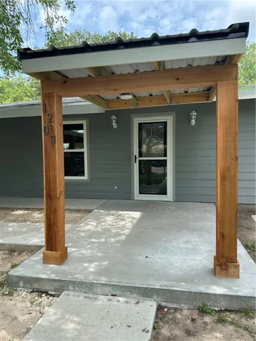 a view of a door of the house