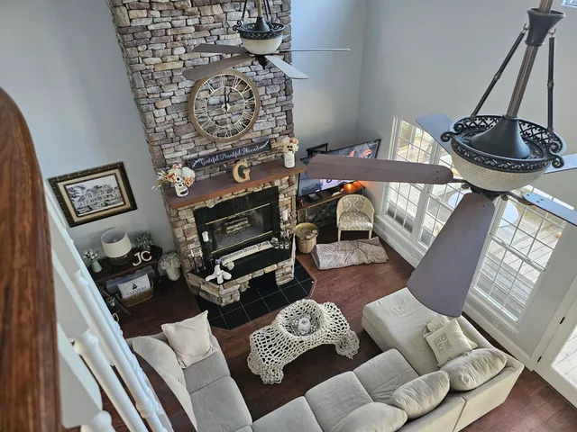 a bathroom with double vanity sink and mirror