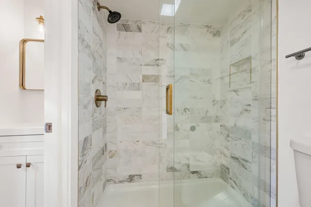 a bathroom with a shower