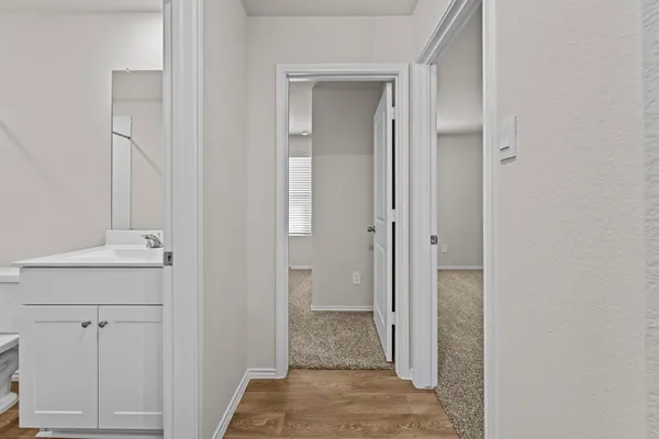 a view of a bathroom with a sink