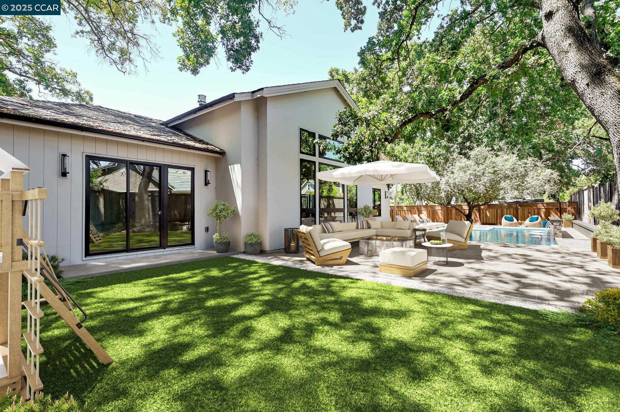 11 Willowmere Road Danville, CA 94526 - Photo 52 of 58 a view of a house with backyard and sitting area