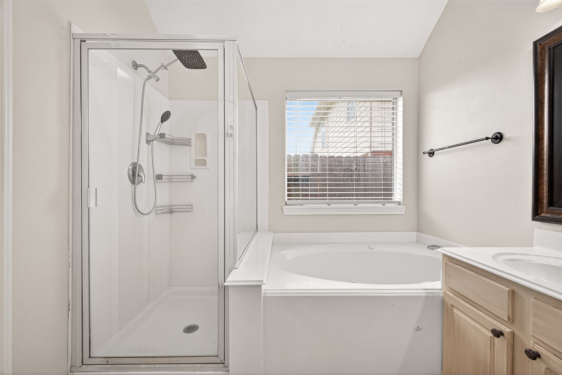 5517 Autumn Ash Lane Rosharon, TX 77583 - Photo 29 of 50 a white bath tub sitting next to a shower