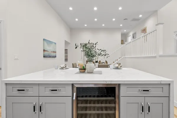 a bathroom with a sink double vanity and a mirror