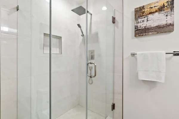 a bathroom with a shower