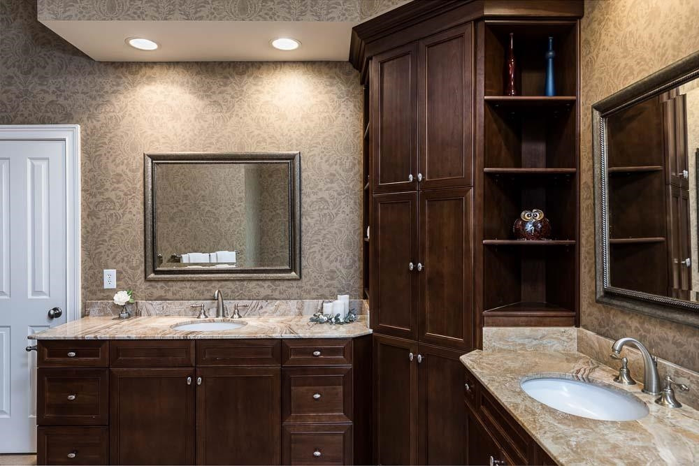 5204 Atherton Bridge Road Raleigh, NC 27613 - Photo 21 of 30 Large dual vanities with custom built in corner storage. Master Bath