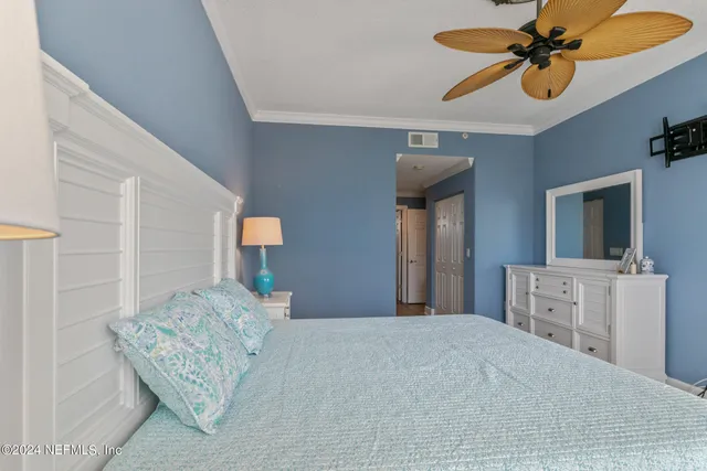 a view of a balcony with wooden floor
