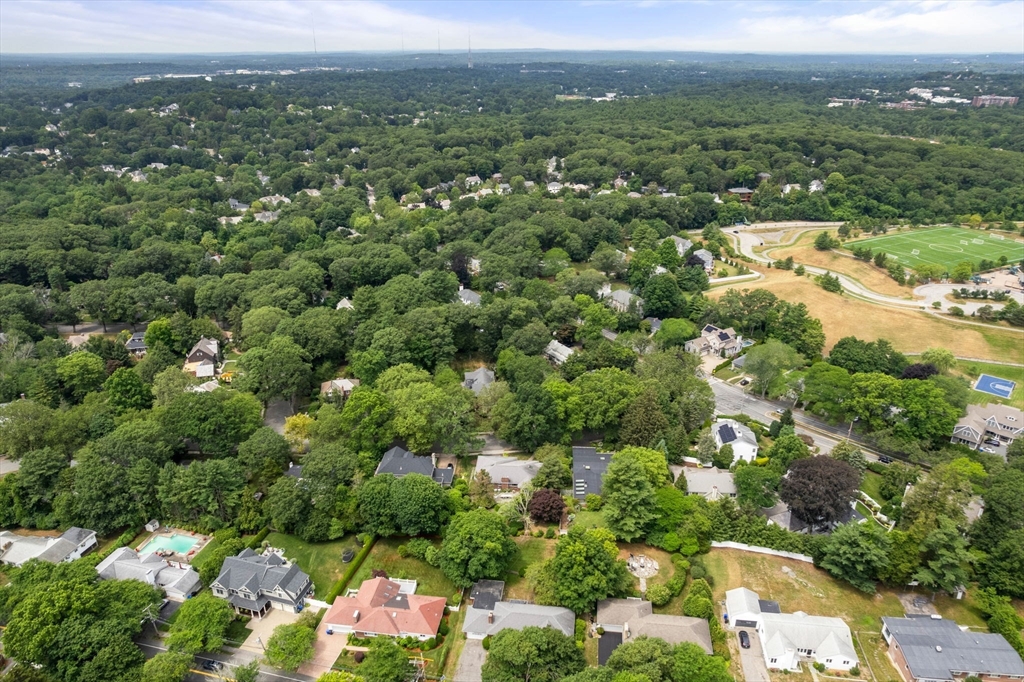 65 Lagrange Street Brookline, MA 02467 - Photo 36 of 39 an aerial view of residential houses with outdoor space and trees