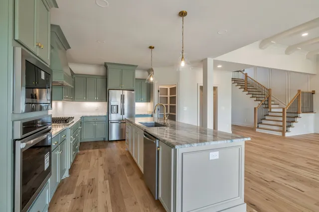 a garden view with a fountain