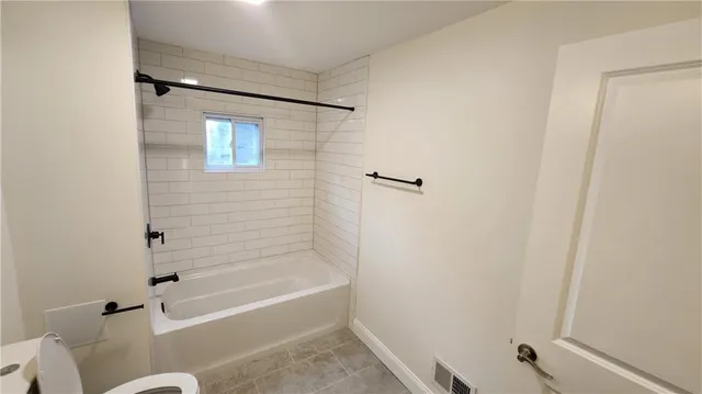 an empty room with a door