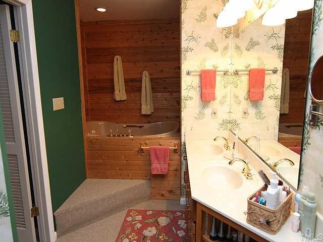2800 Croix Place Raleigh, NC 27614 - Photo 8 of 12 Master bath with jacuzzi, double vanity and separate tile shower.