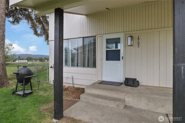 a view of a entryway door front of house