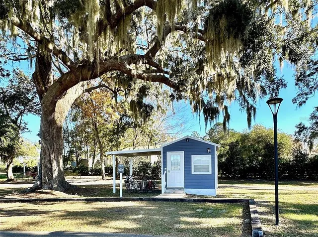 a front view of a house with a tree and a yard