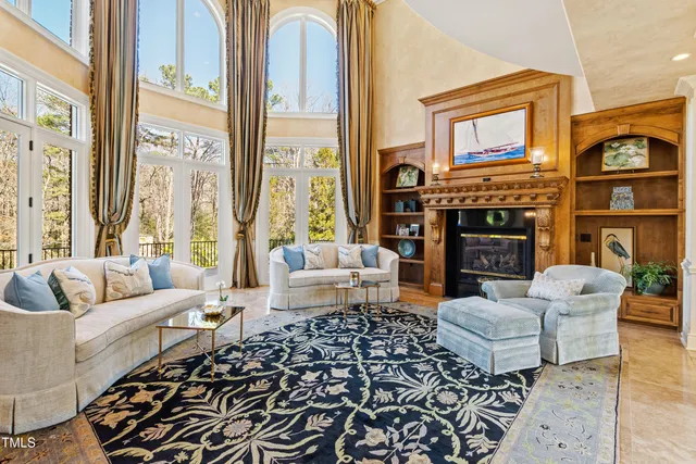 workspace with wooden floor windows and furniture