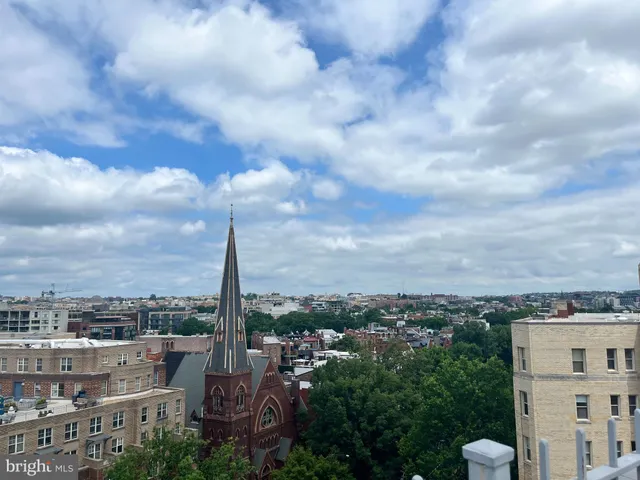 a view of a city with yard