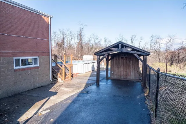 a view of a balcony with an outdoor space