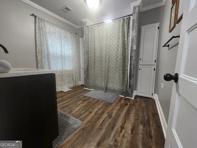 a bathroom with a shower