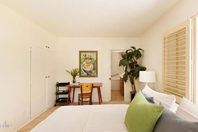 a view of a room with chairs and a potted plant