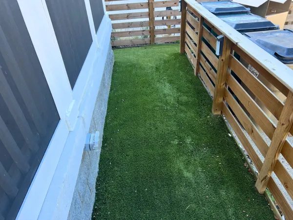 a view of backyard with green space