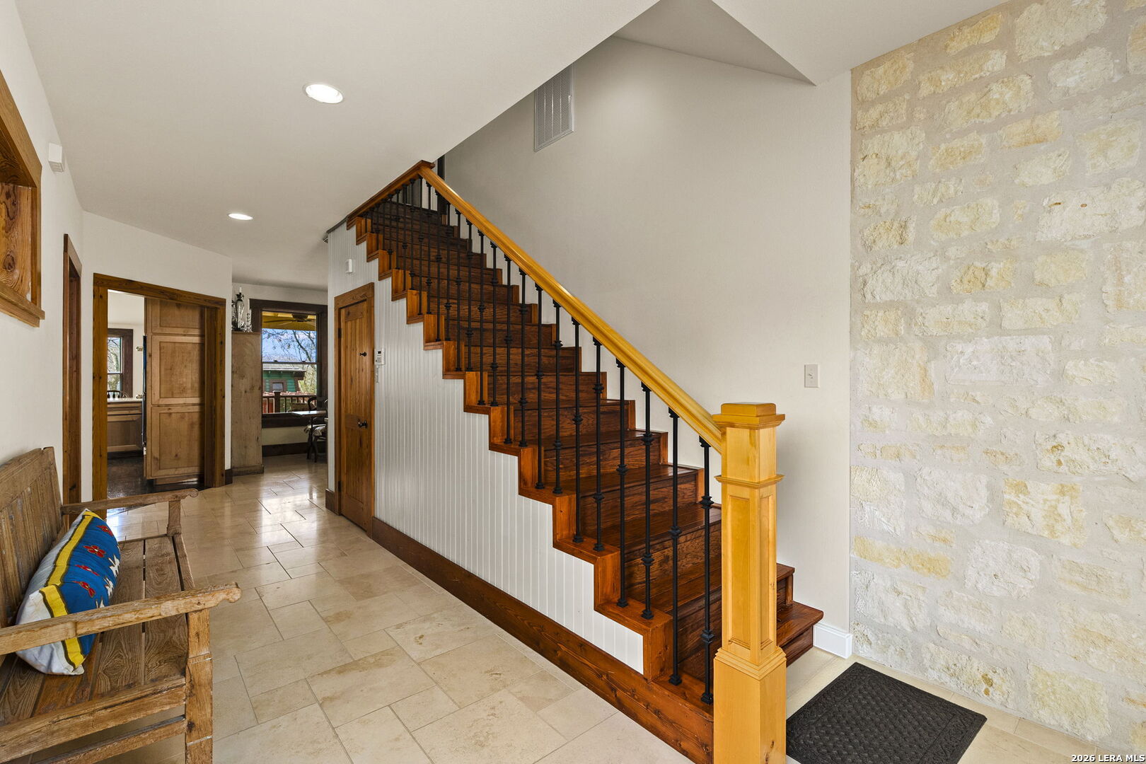 107 High Street Comfort, TX 78013 - Photo 28 of 47 a view of a hallway with staircase