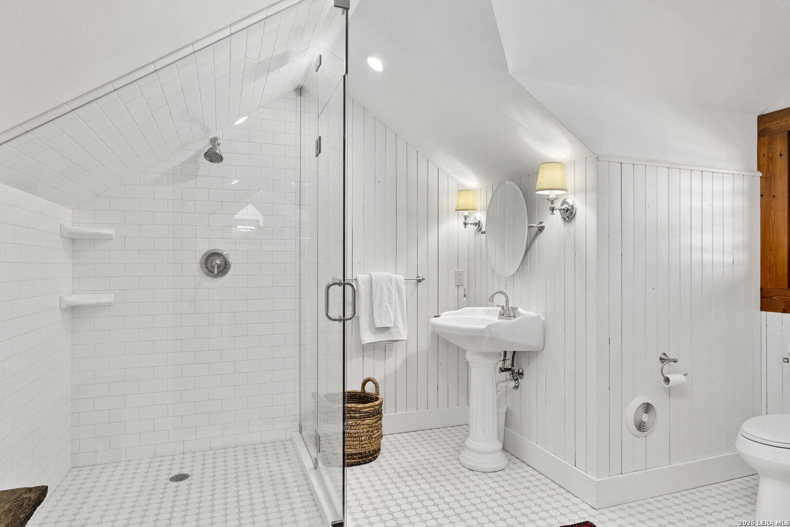 107 High Street Comfort, TX 78013 - Photo 32 of 47 a bathroom with a sink a toilet and shower