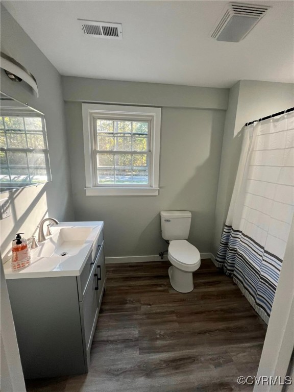 9427 Lebanon Church Road Jarratt, VA 23867 - Photo 9 of 16 Bathroom featuring vanity, toilet, hardwood / wood