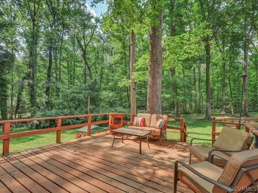 1909 Fairoaks Road Powhatan, VA 23139 - Photo 29 of 34 Deck overlooking the park-like back yard
