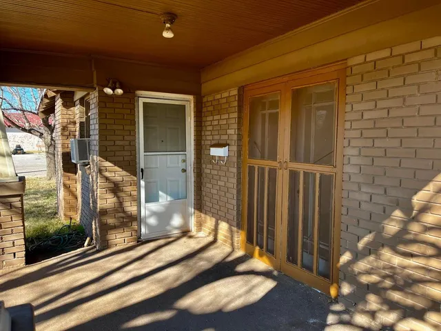 a view of a door of the house
