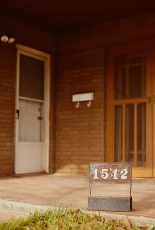 a view of a wooden door