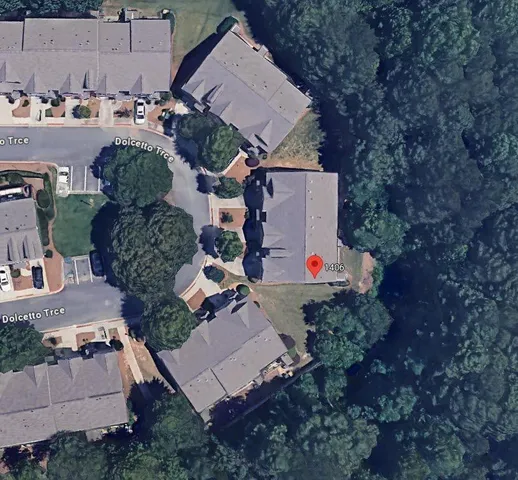 an aerial view of a house