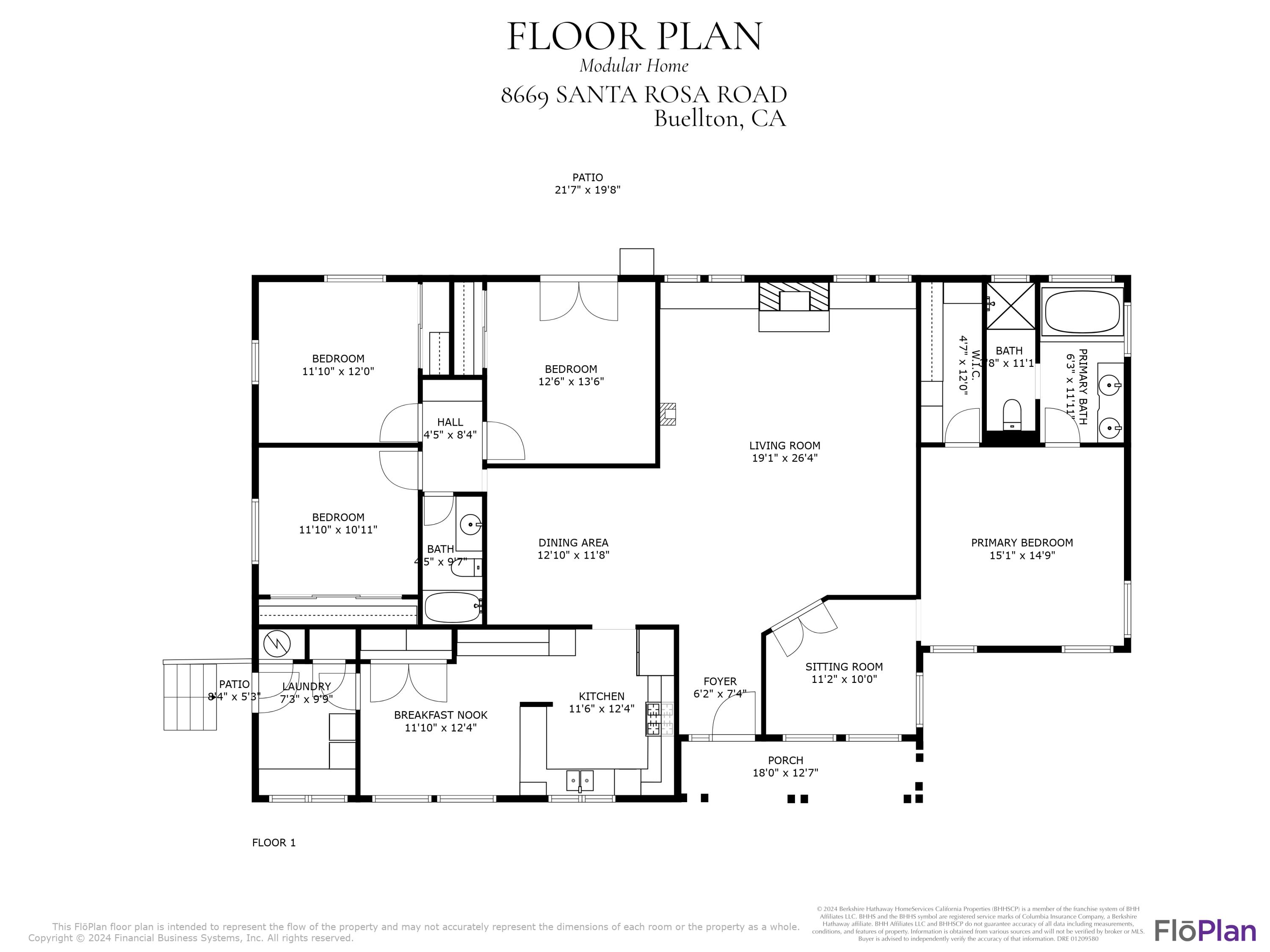 8669 Santa Rosa Road Buellton, CA 93427 - Photo 53 of 53 Floor Plan Modular Home 8669 Santa Rosa