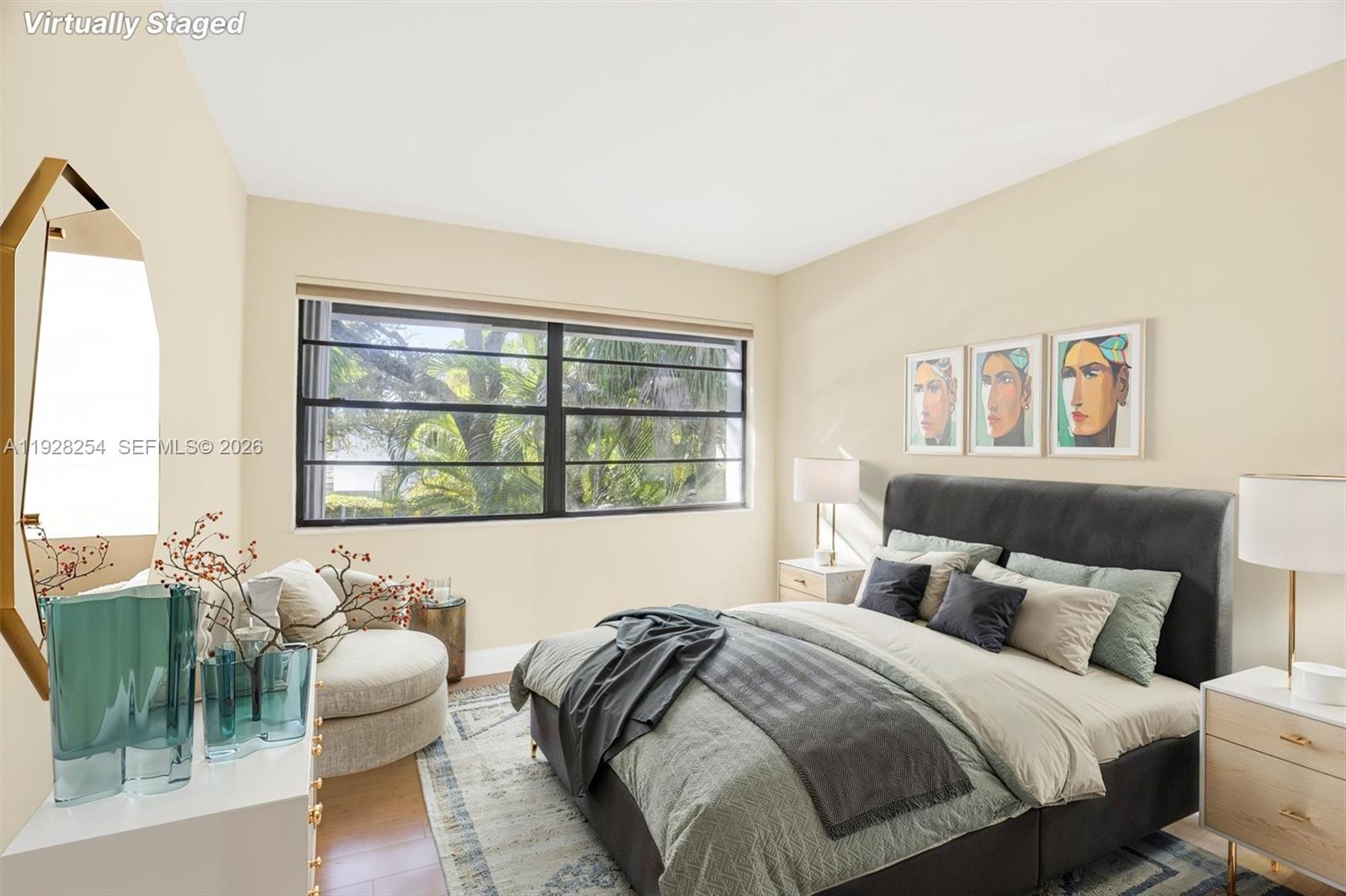 7043 Southwest 53rd Lane Miami, FL 33155 - Photo 27 of 41 a bedroom with bed and a large window