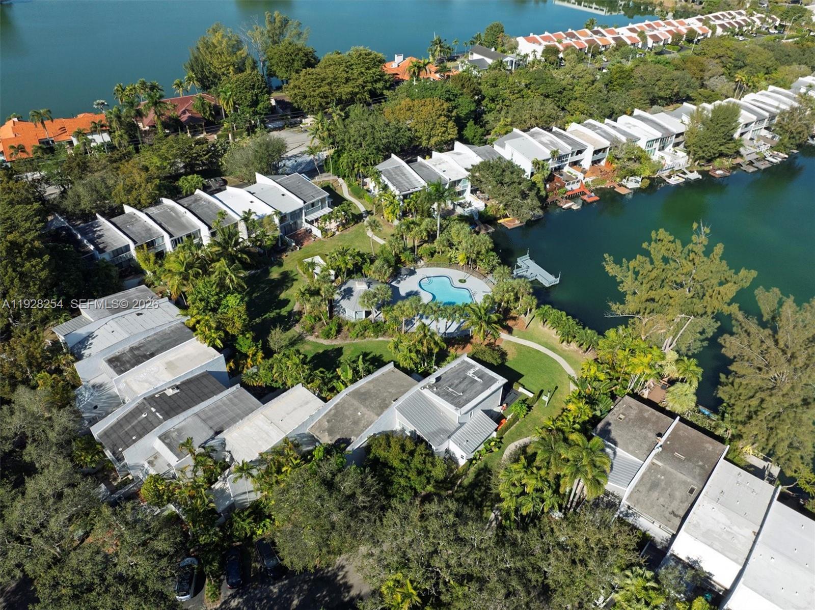 7043 Southwest 53rd Lane Miami, FL 33155 - Photo 41 of 41 an aerial view of a house with a yard and lake view