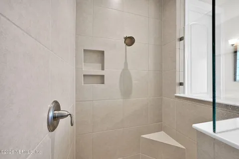 a bathroom with a shower