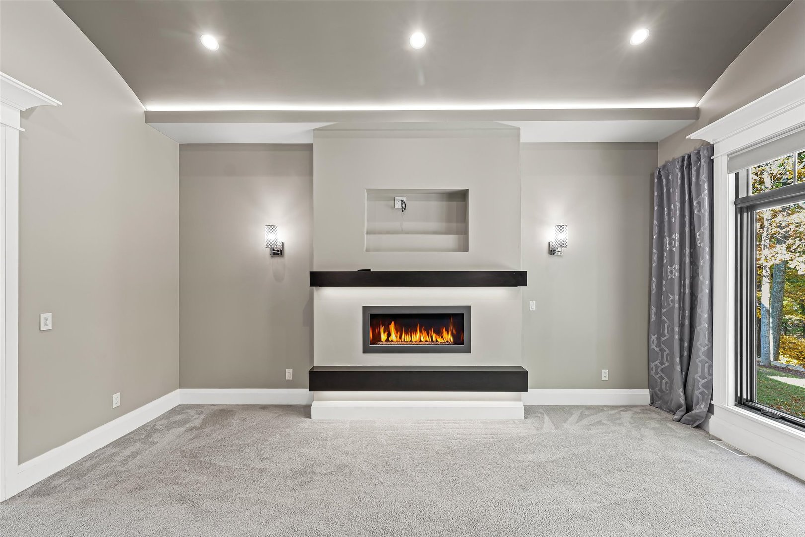 1410 East White Oak Road Mahomet, IL 61853 - Photo 75 of 140 a living room with furniture and a fireplace