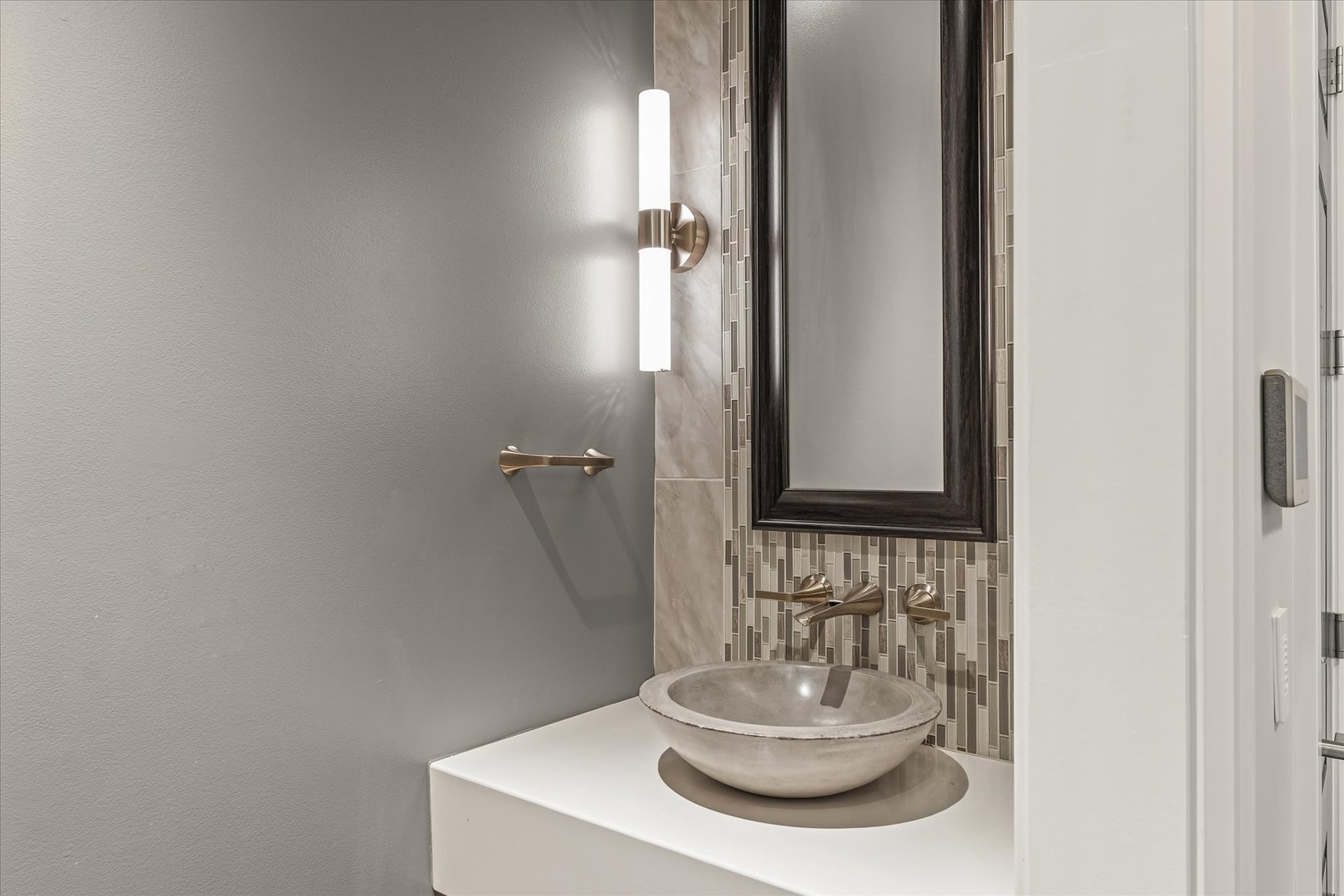 1410 East White Oak Road Mahomet, IL 61853 - Photo 86 of 140 a bathroom with a sink and a mirror