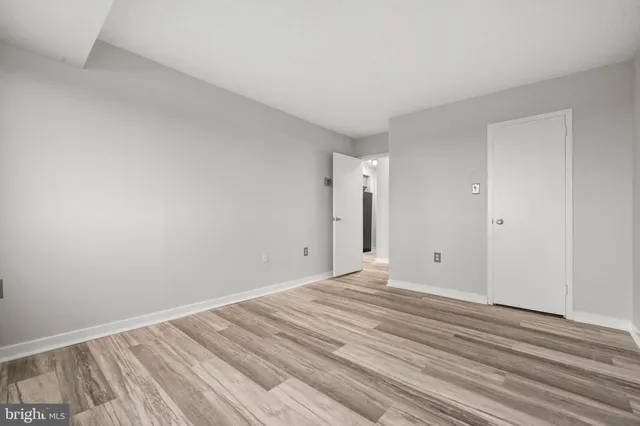 a view of an empty walk in closet