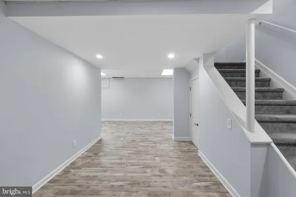 a view of hallway with stairs