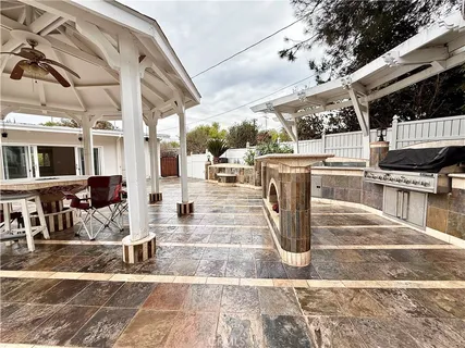 a view of garage with wooden wall